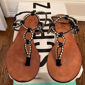Black platina cable sandals in size 7 gently worn by Schutz